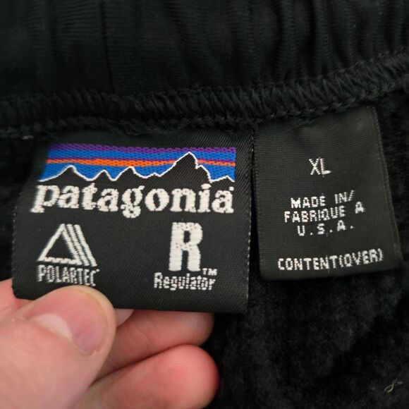 Patagonia Men's Vintage 90s Polartec Black Sweatpants - Picture 4 of 5